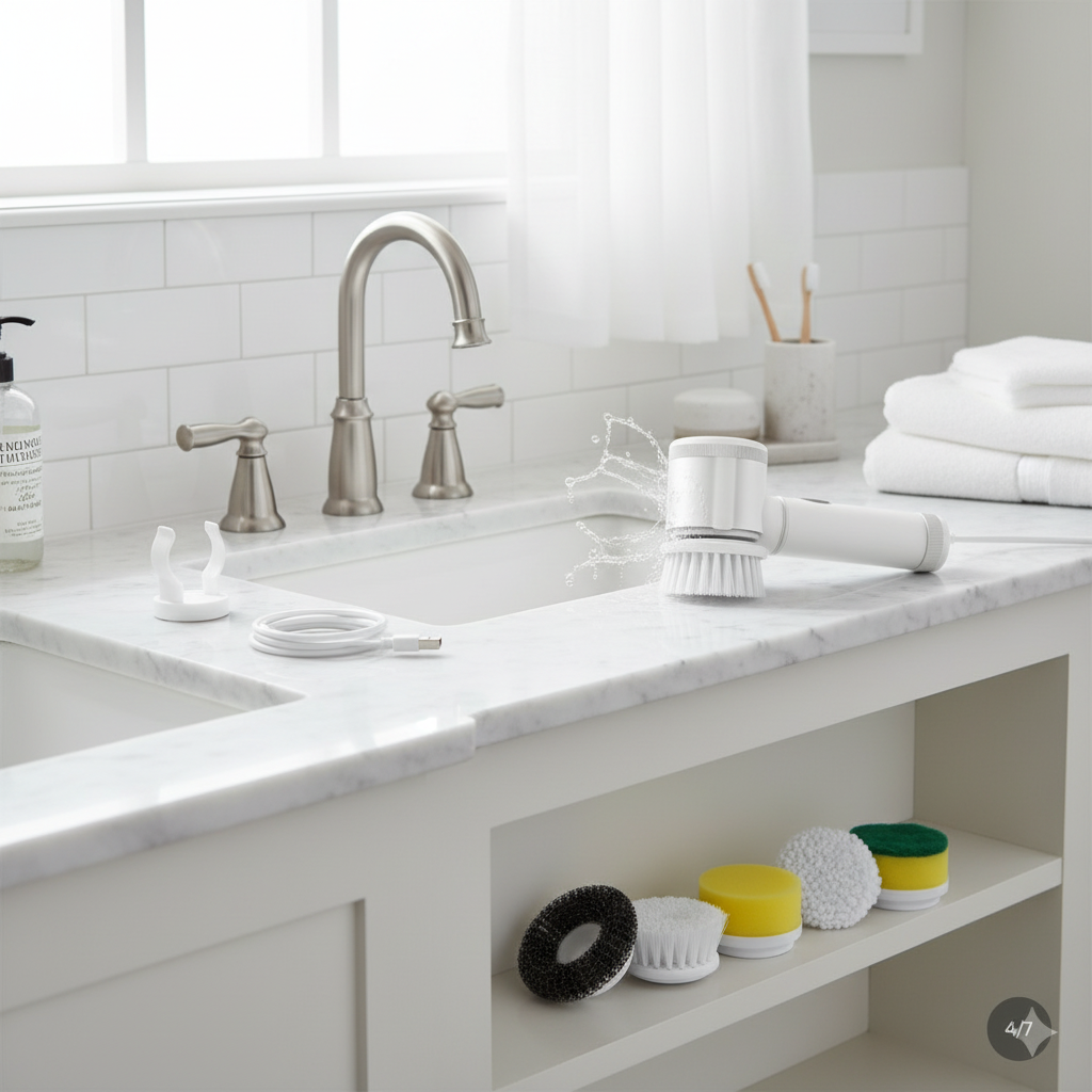 Electric Scrubber in modern bathroom setting